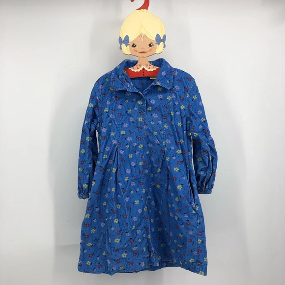 LL BEAN soft corduroy dress cornflower blue XS 5-6 - Picture 2 of 8